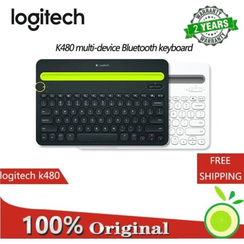 Logitech K480 Bluetooth Wireless Keyboard Mouse Set Multi-Device Keyboard with Phone Holder Slot for Windows Mac OS iOS Android