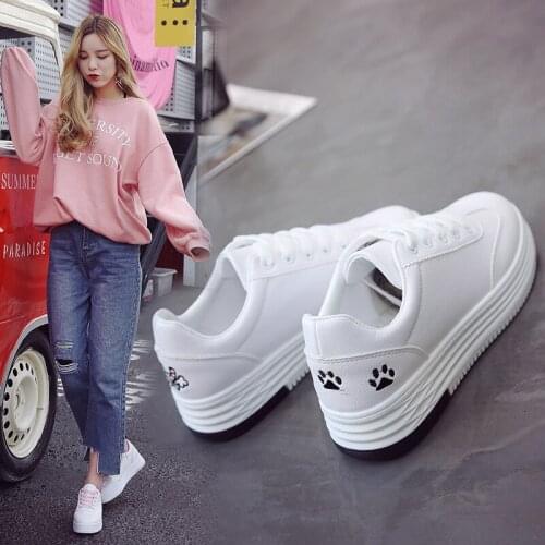 Lzzf 2018 Fashion Casual Leather Shoes Woman Kovaj Animal White Sneakers Flat 3CM Heels Platform Shoes Women Tenis Zapatos Mujer