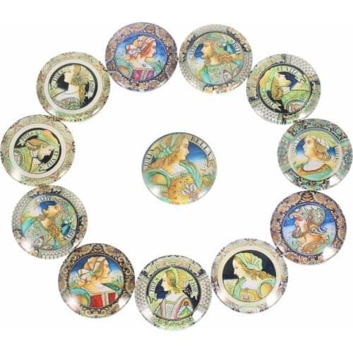 LOULEUR 12/18/20/25mm Painting Photo Glass Photo Cabochon Cameo Round Blank Bangle Base Setting Supplies Craft Jewelry Makings