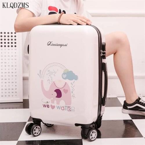 KLQDZMS 16"20 ''24 inch PC cartoon travel trolley luggage girls boy carry on rolling luggage for traveling