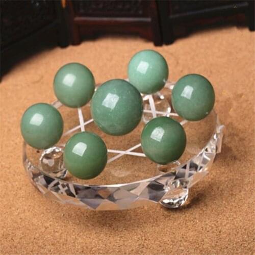Natural crystal dongling jade green jade ball seven-star array