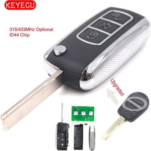 Keyecu Free Programming Upgraded Remote Car Key Fob 315/433MHz ID44 Chip for Land Rover Range Rover 2002-2006 /Sport 2006