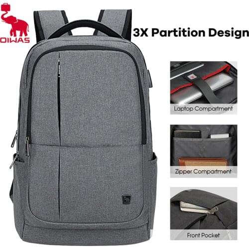 OIWAS Travel Business Backpack with 5 Pockets Large Zippered Compartments Backpack Polyester Bags for Men Women Laptop Notebook