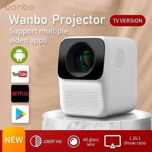 Global Version Wanbo T2 MAX Projector 1080P Mini LED Portable Projector 1920*1080P Vertical Keystone Correction For Home Office