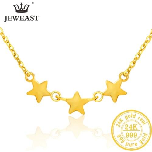 SFE 24K Pure Gold Necklace Real AU 999 Solid Gold Chain Beautiful Leaf Upscale Trendy Classic Fine Jewelry Hot Sell New 2020