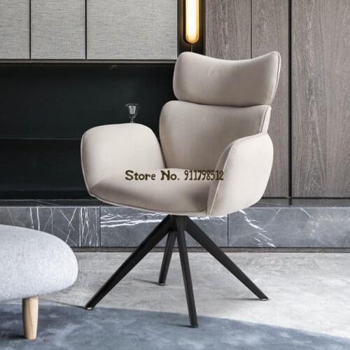 Light luxury dining chair home makeup chair backrest study stool desk computer swivel chair modern Italian negotiation chair net