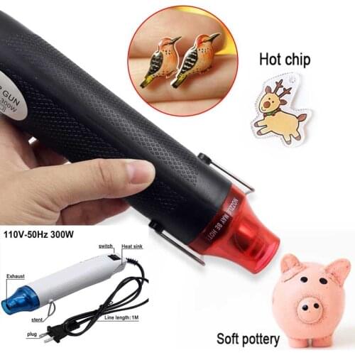 JIGONG 110V DIY Using Heat Gun Electric Power tool hot air 300W temperature Gun with supporting seat Shrink Plastic