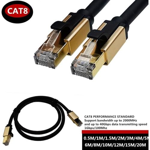 Cat8 ethernet Cable high Speed 40Gbps 2000Mhz Short Compatible with CAT7 CAT6 CAT5 Router Modem TV Box Computer Servers pc ps4