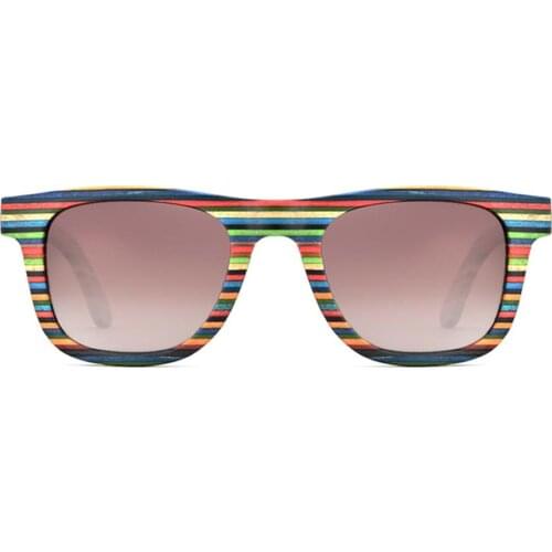 Retro Handmade Colored Wooden Frame Polarized Sunglasses Women Men Sun Glasses Beach Anti-UV UV400 Sunglasses For Driving