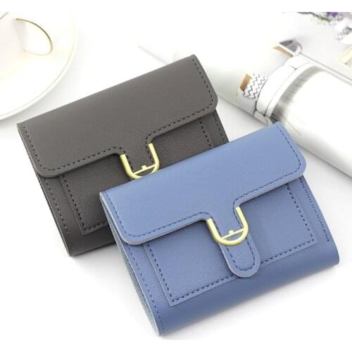 Womens Short Wallets Envelope Card Holder Coin Bag Elegant Ladies Money Clutch Handbag PU Leather Hasp Female Purse