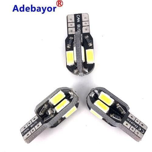 100pcs High Quality Canbus Error Free T10 T15 W5W 194 SMD Led Bulb 5630 5730 t10 8 SMD 8smd 400 Lumens White 12V Adebayor