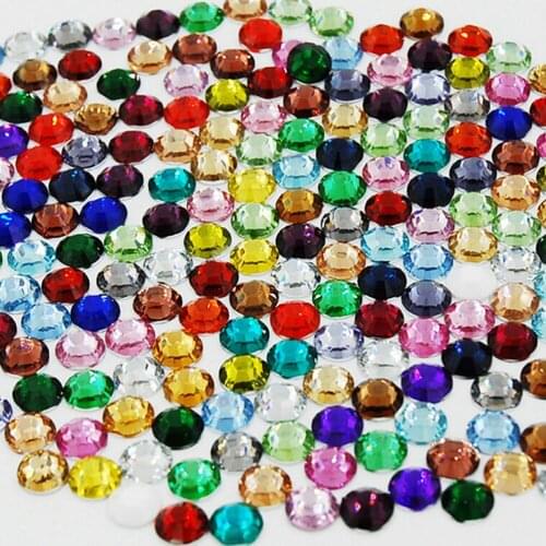 1000Pcs Nail Art Glitter Rhinestone Mixed Color Acrylic Round Glitter for Nail Art Makeup and DIY Nail Tool Decoration