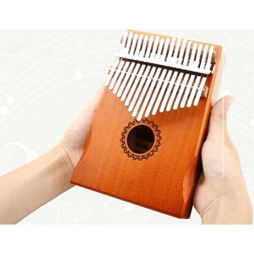 17 Keys Thumb Piano Kalimba High Quality Wood Mahogany Mbira Body Portable Musical Instruments With Learning Instruction Hammer