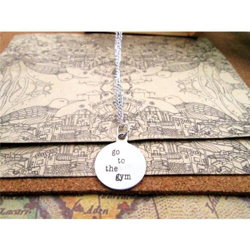 3pcs/lot Fashion stainless steel necklace "go to the gym" Charms Pendant necklace Jewelry Gift more style for choosing