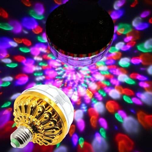 3W LED Mini Stage Disco DJ Light E27 Christmas Festival New year party Lighting Auto Rotating RGB Bulb Lamp Magic Balls