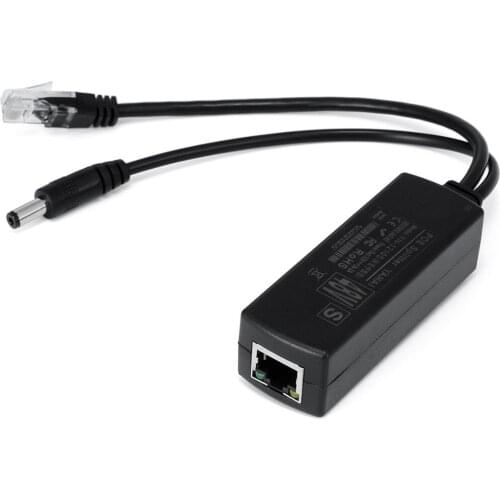 1pc Active POE Splitter Power Over Ethernet 12V to 48V Compliant IEEE802.3af 15.4W RJ45 Module Plug Cable For IP Camera