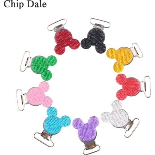 1/5pc Mickey Shape Pacifier Clip Infant Baby Pacifier Holder Metal Dummy Clips for DIY Chains