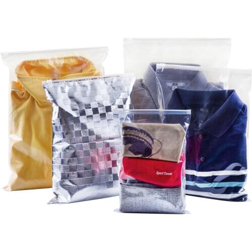 100Pcs Medium Size Transparent Clothing Zipper Packaging Bag,Organize Storage Bag,Plastic Packaging Bags
