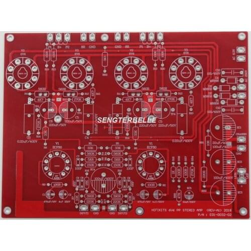 6V6 Stereo Push-Pull Amplifier Board PCB Hifi Tube Preamplifier Board