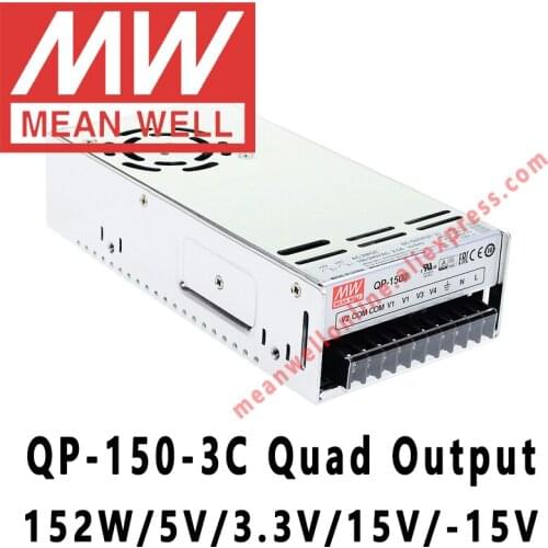 Mean Well QP-150-3C meanwell 5V/3.3V/15V/-5V DC 152W Quad Output with PFC Function Power Supply online store