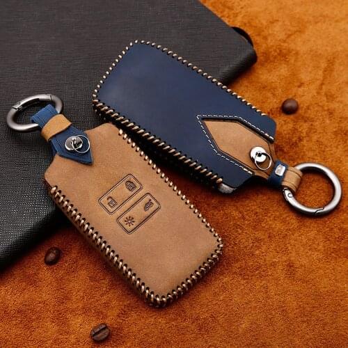 Genuine Leather Car Key Cases Case For Renault Clio Talisman Megane Scenic Kadjar Captur Koleos Smart Remote Fob Shell Cover