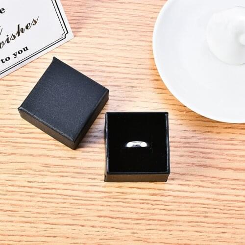 Black Jewelry Box Gifts Case Ring Earrings Necklace Packaging Boxes Kraft Paper With Sponge Inside Rectangle Package Accessories