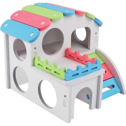 Rainbow Color Hamster Nest Sleeping House Luxury Cage Pet DIY Hideout Hut Toys Small Animal Supplies Hamster Hideout Supplies