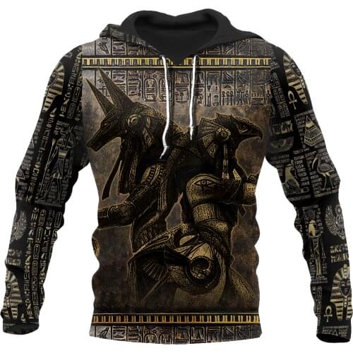 Anubis Ancient Egypt Tattoo 3D All Over Printed Hoodie For Men And Women Streetwear Pullover Casual Funny Hoodies A-519