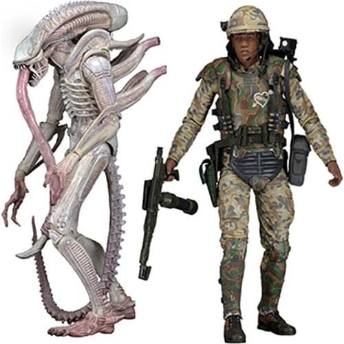 Alien Xenomorph Albino Drone Private Ricco Frost Alien Predator Action Figure NECA Alien Figure Model Toy Doll Gift