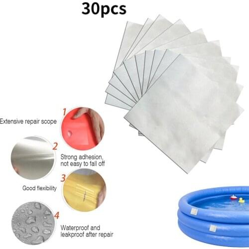 30Pcs Patch Repair Kit Inflatable Durable Pool Repair Tape PVC Air Mattress Patch Kit For Swimming Pool Liner Wholesale Dropship