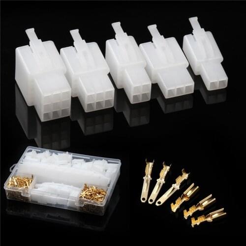 50Set Dupont Connectors Electrical Terminal Practical 2.54mm 2/3/4/6/9 Pin Way Cable Male/Female Wire Terminals for Motorcycles