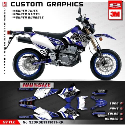 KUNGFU GRAPHICS Vinyl Decals Off-road Sticker Kit for DRZ400SM DRZ 400 Enduro 1999 to 2019 KLX 400R 2002 2003 2004