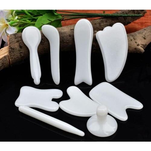 Guasha Faux Jade Massage Board Tools for Skin Roller Guasha Scraping Massage Scraper Face Massager Roller Board Facial Eye Care