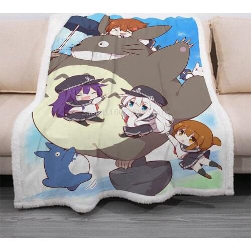 Cartoon Totoro Funny Character Blanket 3D Print Sherpa Blanket On Bed Home Textiles Kids Gift Dreamlike Style Custom