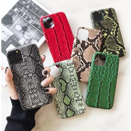 Crocodile Texture soft silicone phone case For iphone 12 SE2020 11 pro XS MAX XR 7 8 6S plus Snake Skin Pu Leather cover Funda