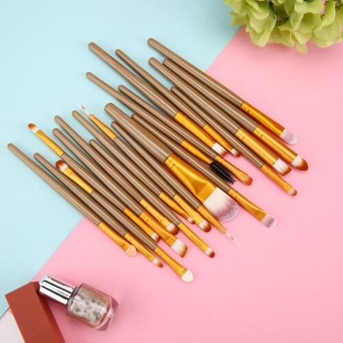 20Pcs/Kit Brown Makeup Brushes Set foundation brush Cosmetic Brush Beauty Tools Shadow Brow Eyeliner Foundation blending brush
