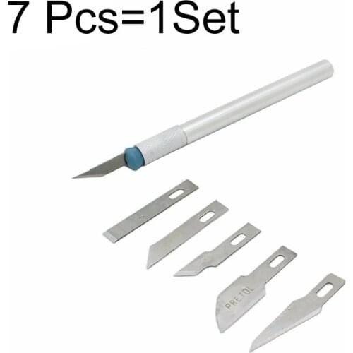 7pcs/set Hobby Knife Arts & Crafts Utility Knives Set DIY Cutter Accessory Blade Universal Sculptural Tools Multifunction