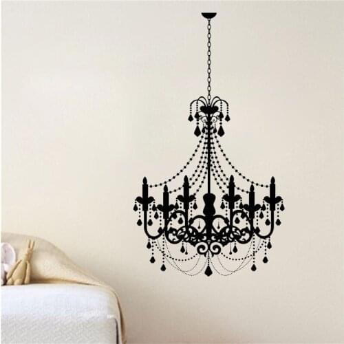 Candle Chandelier Wall Decal White Exquisite Family Wall Stickers Mural Art Home Decor Wall Decals Vinyl Sticker For Living Room