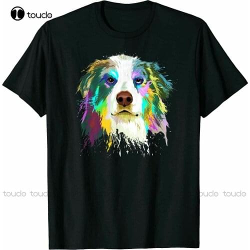 New Splash Art Australian Shepherd Dog Aussie Mom Gifts T-Shirt S-5Xl T Shirts For Men Unisex