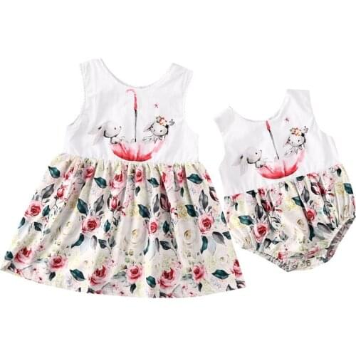 Newborn Baby Girl Easter Clothes Sister Matching Set Bunny Romper Sleeveless Dress Summer Outfits