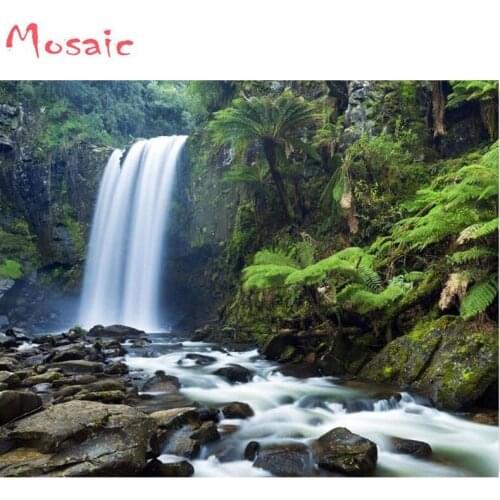 Full square/round drills diy Diamond painting waterfall landscape cross stitch mosaic picture of rhinestones embroidery