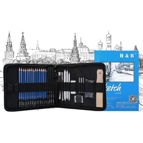 Professional Drawing Pencil Set 35 PCS Drawing And Sketching Set Sketching Charcoal Pencils Kneaded Eraser Art Kit For Kids Teen