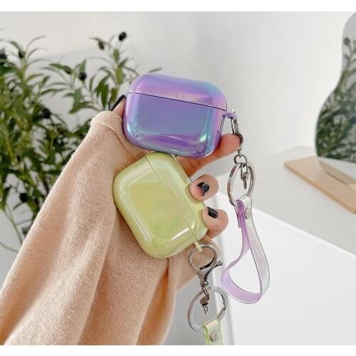 Luxury Colorful for Airpdods 12pro Case Smooth Box Soft Wireless Bluetooth Earphone Protect Cover Accessories Chain Bracelet