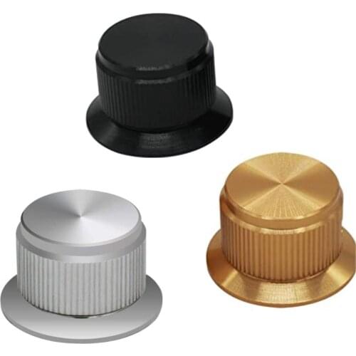 3pcs Silver Aluminum Alloy Potentiometer Control Knob Volume Audio Electric Guitar Bass Screw Type 24 X 14.5mm (d*h)