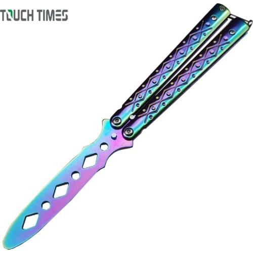 Butterfly Knife Transformable Blunt Balisong Folding Knife Pocket Trainer Survival Knife Training Tool For Outdoor Game