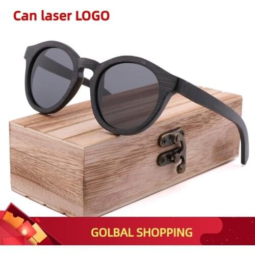 Brand Design Retro Mens Sunglasses Polarized UV400 Glasses Handmade Bamboo Wood Sunglasses Men and Women Gafas de sol