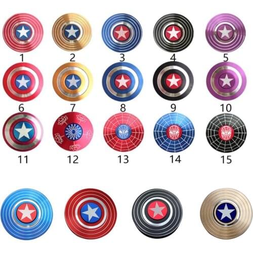 Marvel Spinner Fidget Toys New American Captain Fingertip Gyro Shield Spinner Decompression Toy Fidget Spinner Toys for Adults