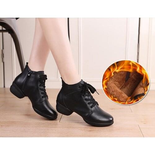 Genuine Leather Dancing Shoes Female 6803 Soft Bottom Adult Square Dance Sailor Dance Shoes First Layer Cowhide Autumn Winter