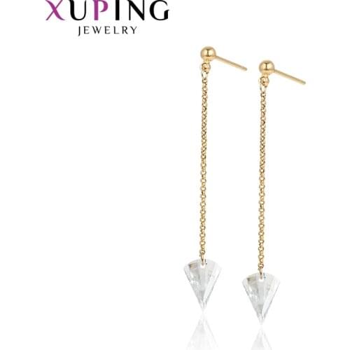 Xuping Jewelry Fashion Style Heart-shaped Design Gold-Color Plated Earrings for Women Thanksgiving Gift 97276