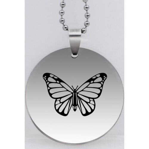 Ufine insect jewelry dad gift pendant army card butterfly stainless steel customed necklace N4473